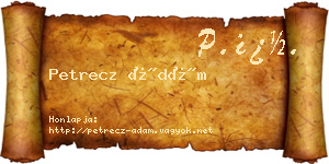 Petrecz Ádám névjegykártya